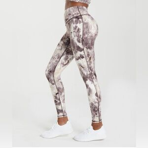 Gymshark Women's Elevate Leggings Athletic Cement Brown Spray Dye Size S